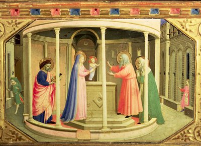 Die Darstellung im Tempel, aus der Predella des Verkündigungsaltars (Tempera und Gold auf Leinwand) von Fra Angelico